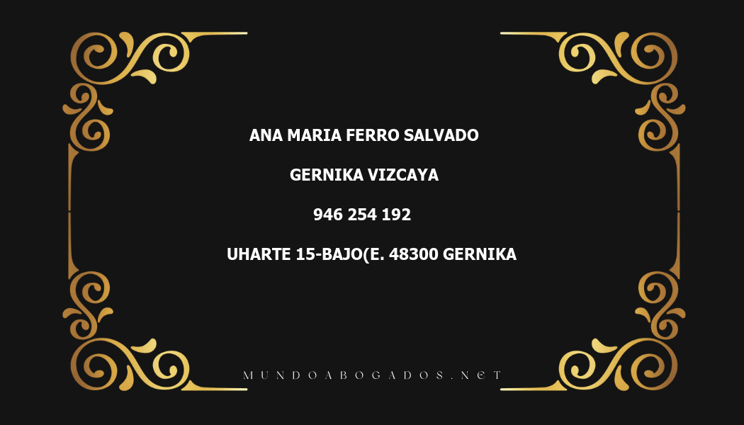 abogado Ana Maria Ferro Salvado en la localidad de Gernika