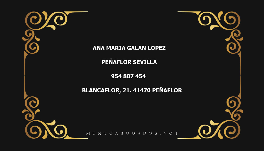 abogado Ana Maria Galan Lopez en la localidad de Peñaflor