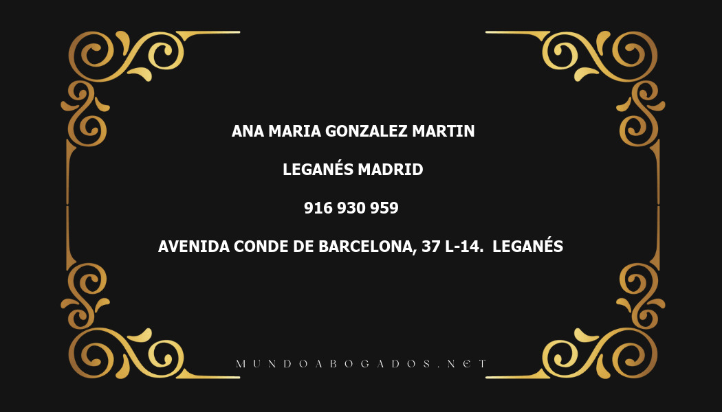 abogado Ana Maria Gonzalez Martin en la localidad de Leganés