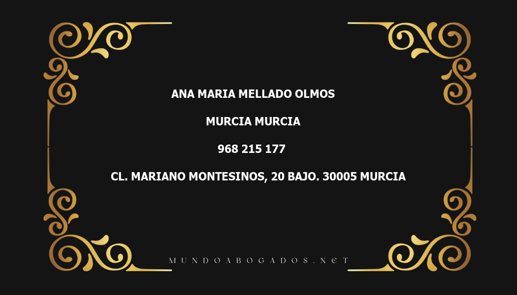 abogado Ana Maria Mellado Olmos en la localidad de Murcia