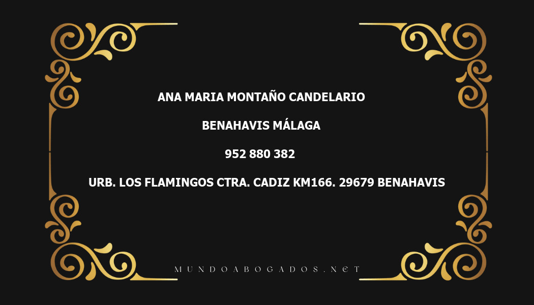 abogado Ana Maria Montaño Candelario en la localidad de Benahavis