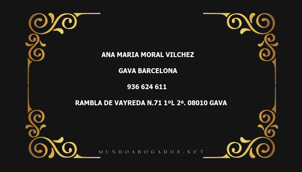 abogado Ana Maria Moral Vilchez en la localidad de Gava