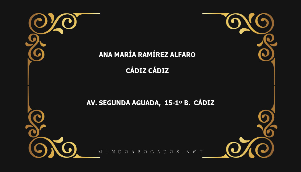 abogado Ana María Ramírez Alfaro en la localidad de Cádiz