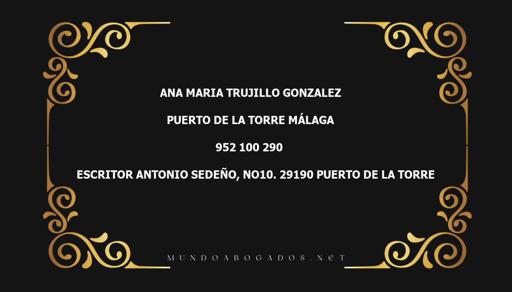 abogado Ana Maria Trujillo Gonzalez en la localidad de Puerto de La Torre