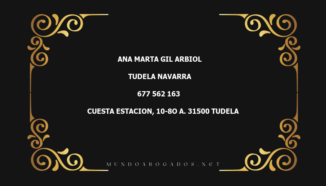 abogado Ana Marta Gil Arbiol en la localidad de Tudela