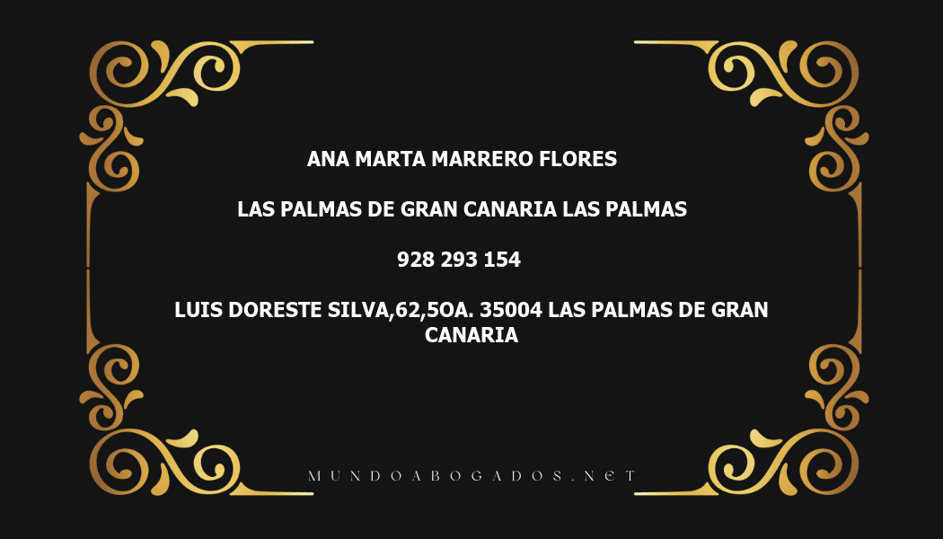 abogado Ana Marta Marrero Flores en la localidad de Las Palmas de Gran Canaria