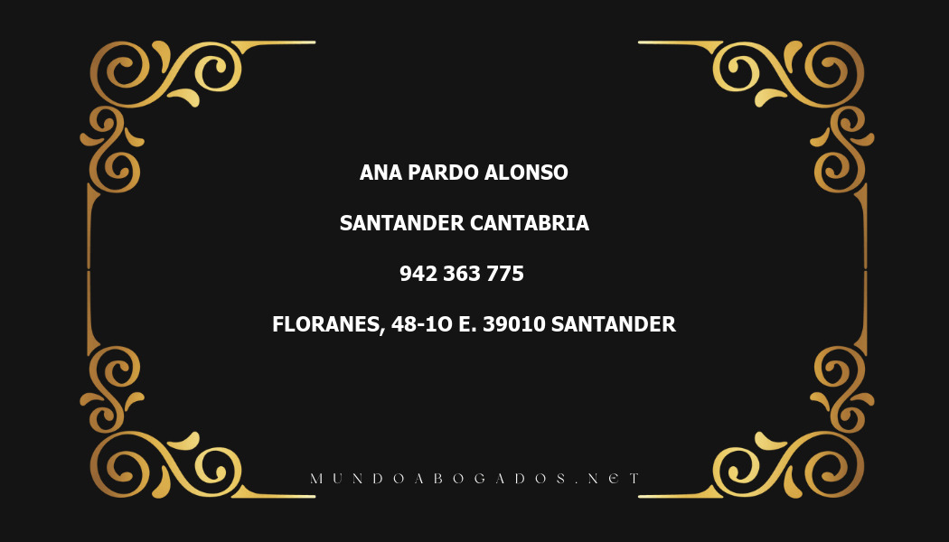 abogado Ana Pardo Alonso en la localidad de Santander