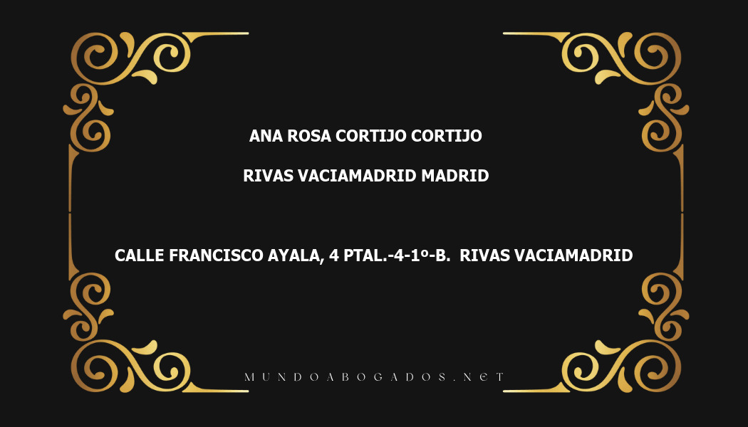 abogado Ana Rosa Cortijo Cortijo en la localidad de Rivas Vaciamadrid