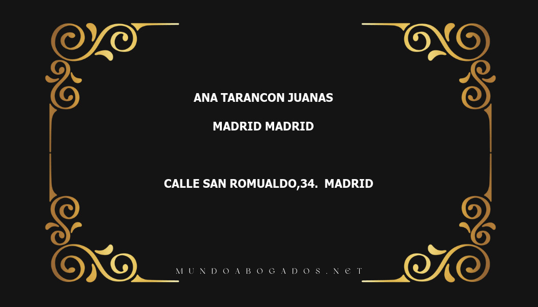 abogado Ana Tarancon Juanas en la localidad de Madrid