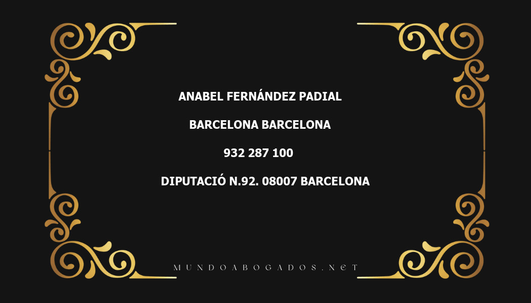 abogado Anabel Fernández Padial en la localidad de Barcelona