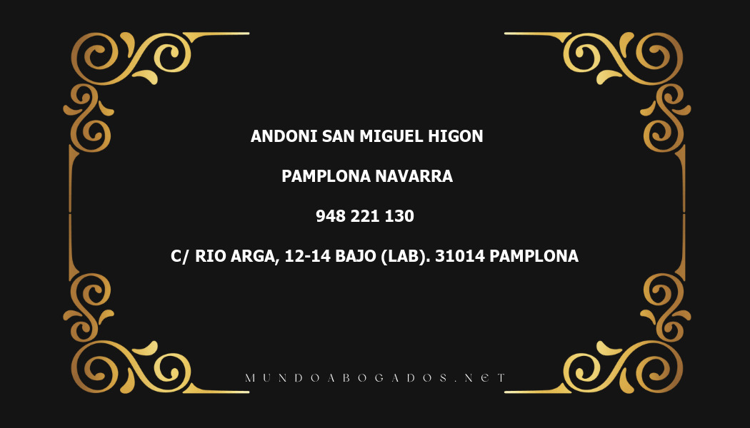 abogado Andoni San Miguel Higon en la localidad de Pamplona