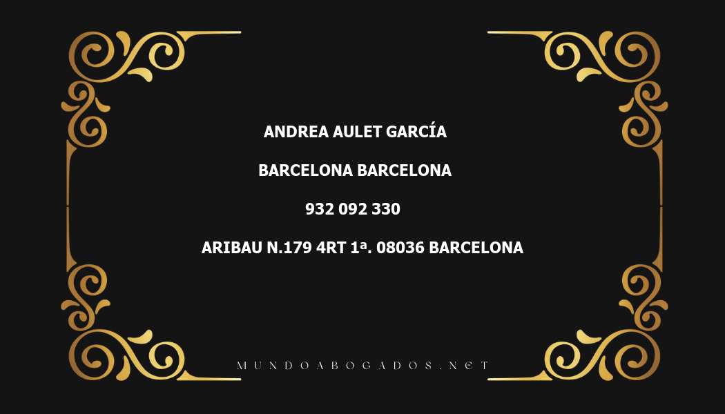 abogado Andrea Aulet García en la localidad de Barcelona