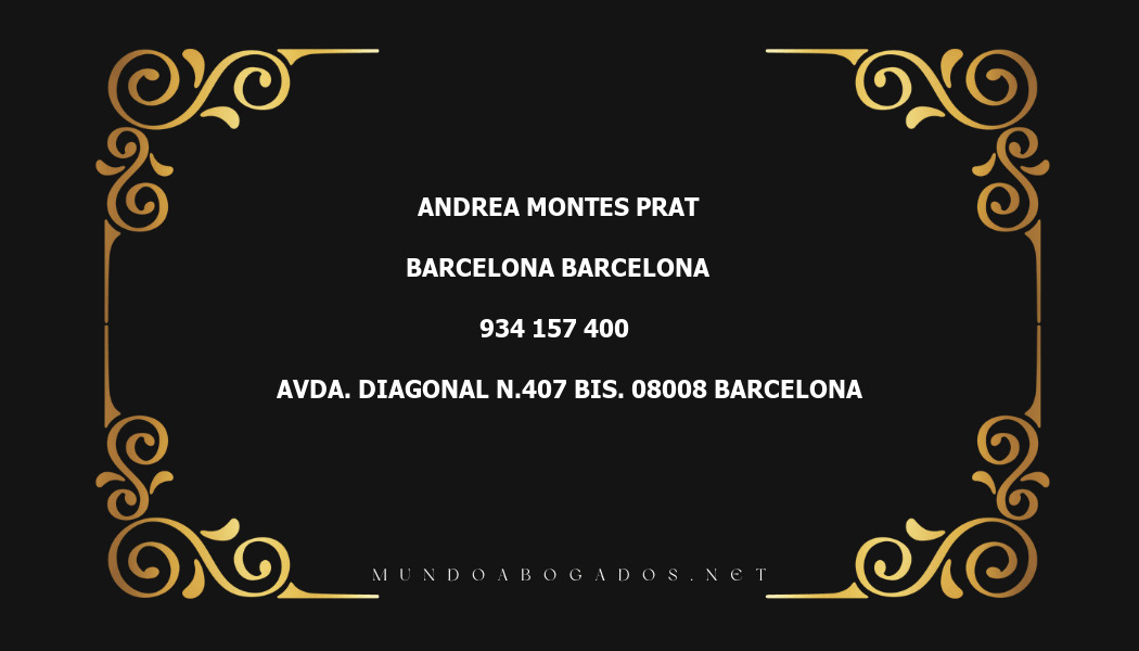 abogado Andrea Montes Prat en la localidad de Barcelona