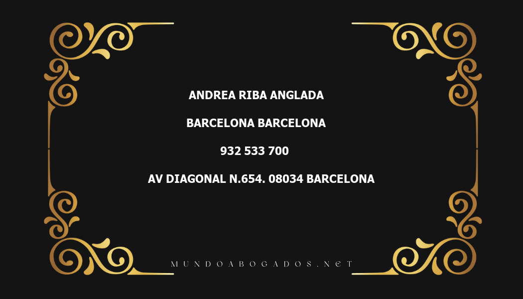 abogado Andrea Riba Anglada en la localidad de Barcelona