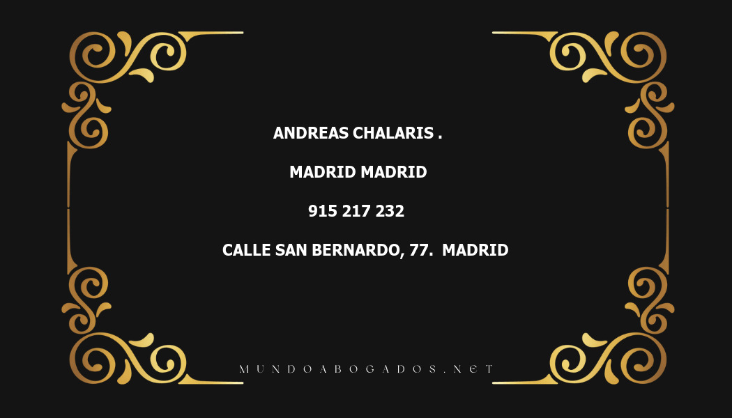 abogado Andreas Chalaris . en la localidad de Madrid