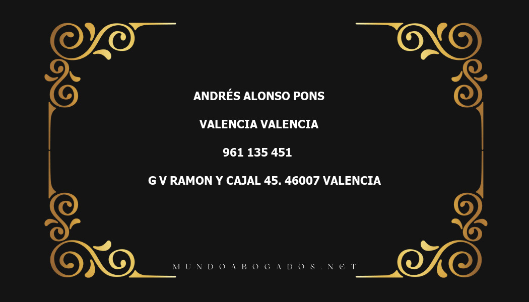 abogado Andrés Alonso Pons en la localidad de Valencia