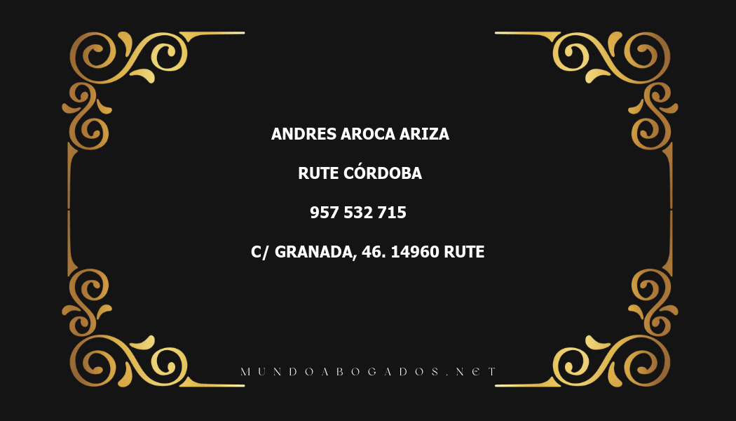 abogado Andres Aroca Ariza en la localidad de Rute