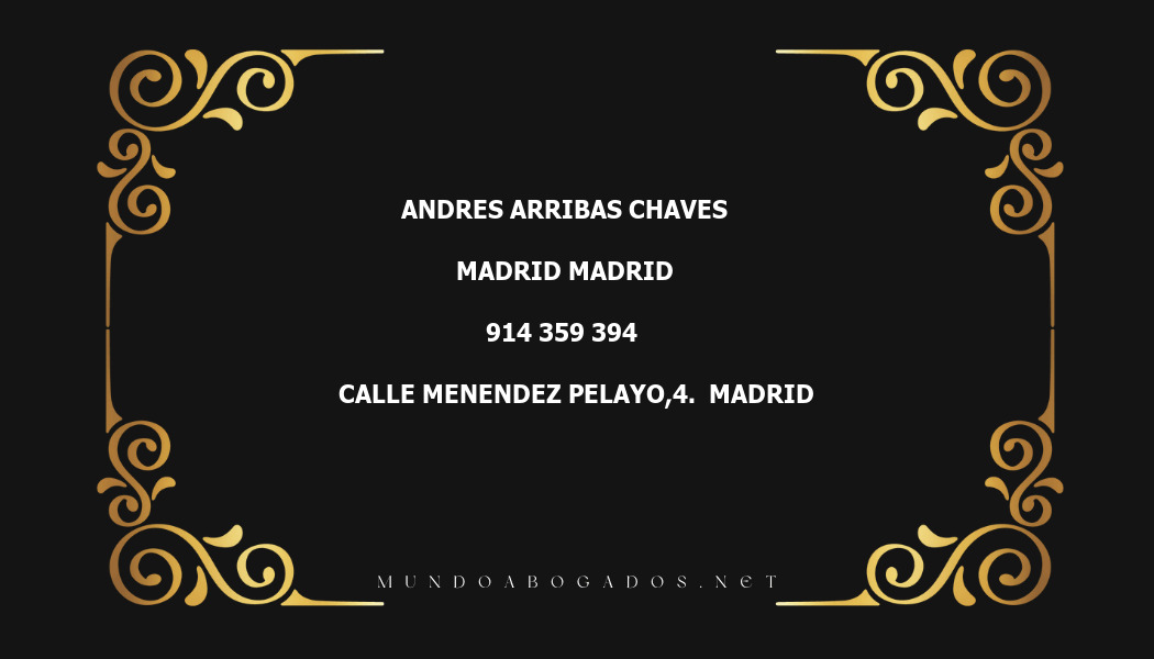 abogado Andres Arribas Chaves en la localidad de Madrid