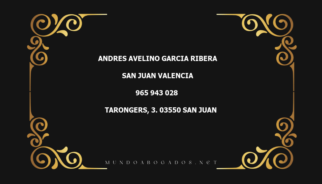 abogado Andres Avelino Garcia Ribera en la localidad de San Juan