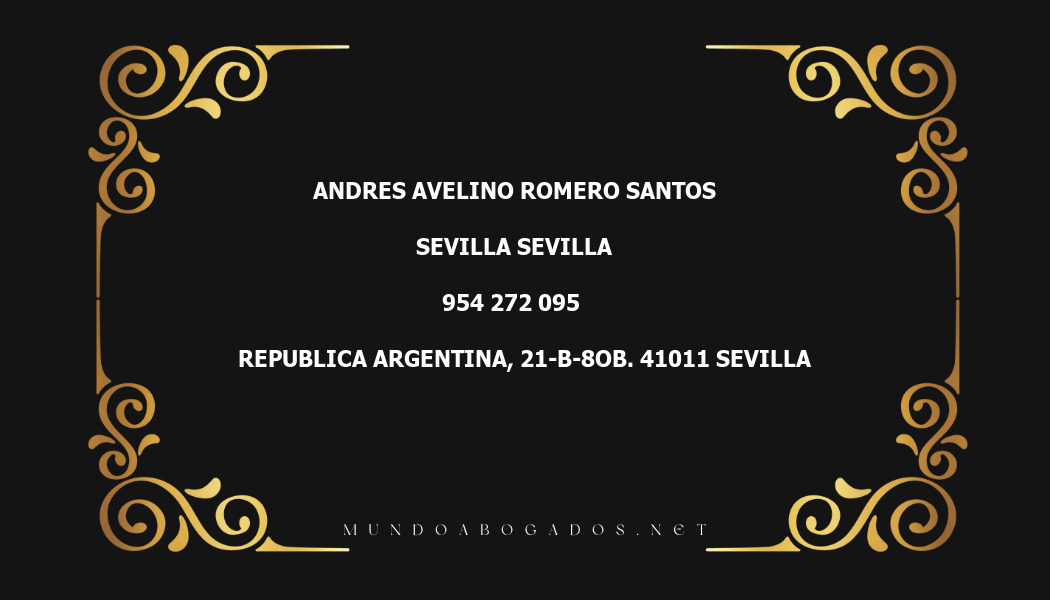 abogado Andres Avelino Romero Santos en la localidad de Sevilla