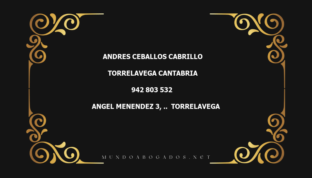 abogado Andres Ceballos Cabrillo en la localidad de Torrelavega