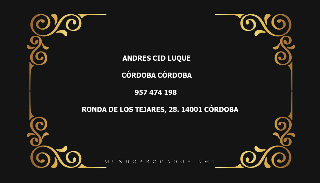 abogado Andres Cid Luque en la localidad de Córdoba