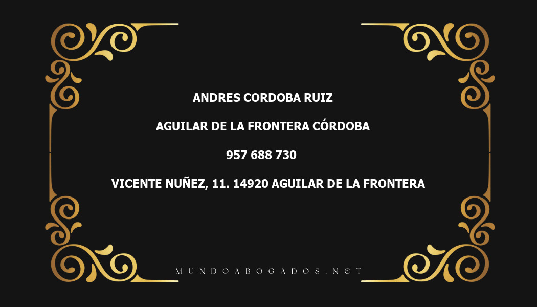 abogado Andres Cordoba Ruiz en la localidad de Aguilar de la Frontera