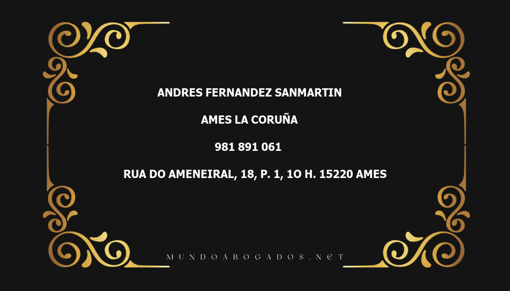 abogado Andres Fernandez Sanmartin en la localidad de Ames