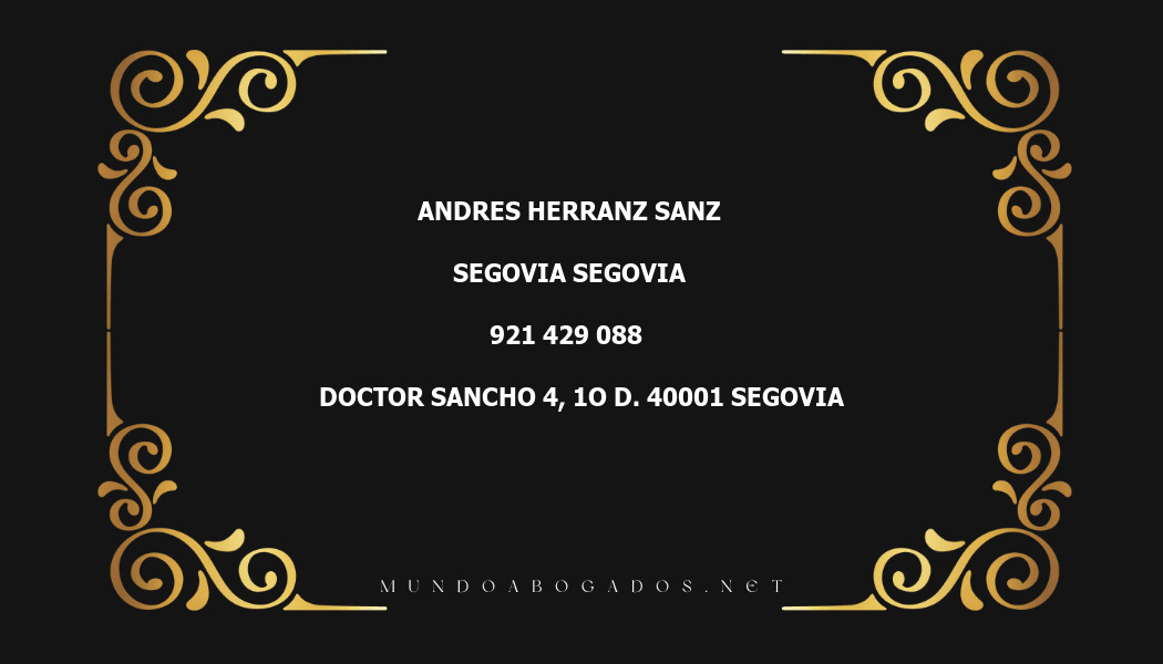 abogado Andres Herranz Sanz en la localidad de Segovia