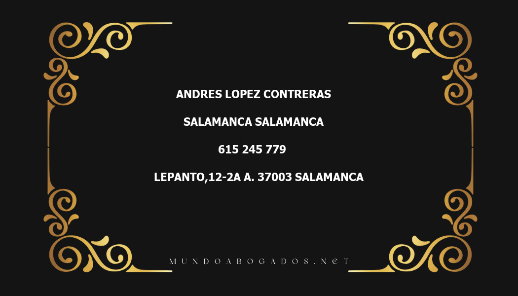 abogado Andres Lopez Contreras en la localidad de Salamanca