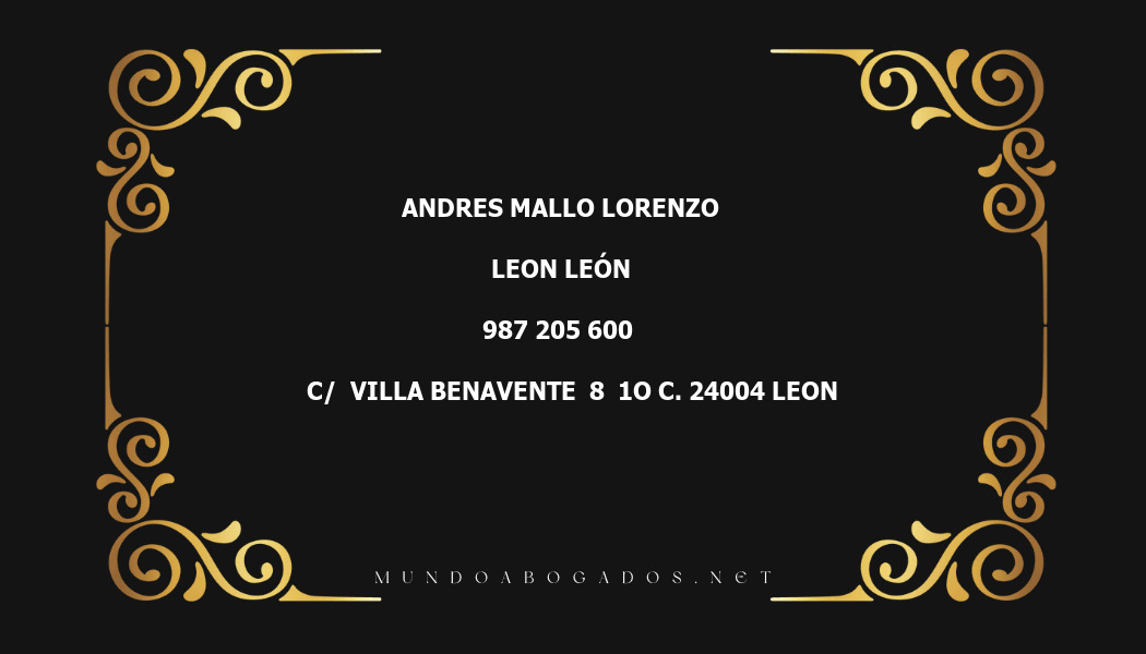 abogado Andres Mallo Lorenzo en la localidad de Leon