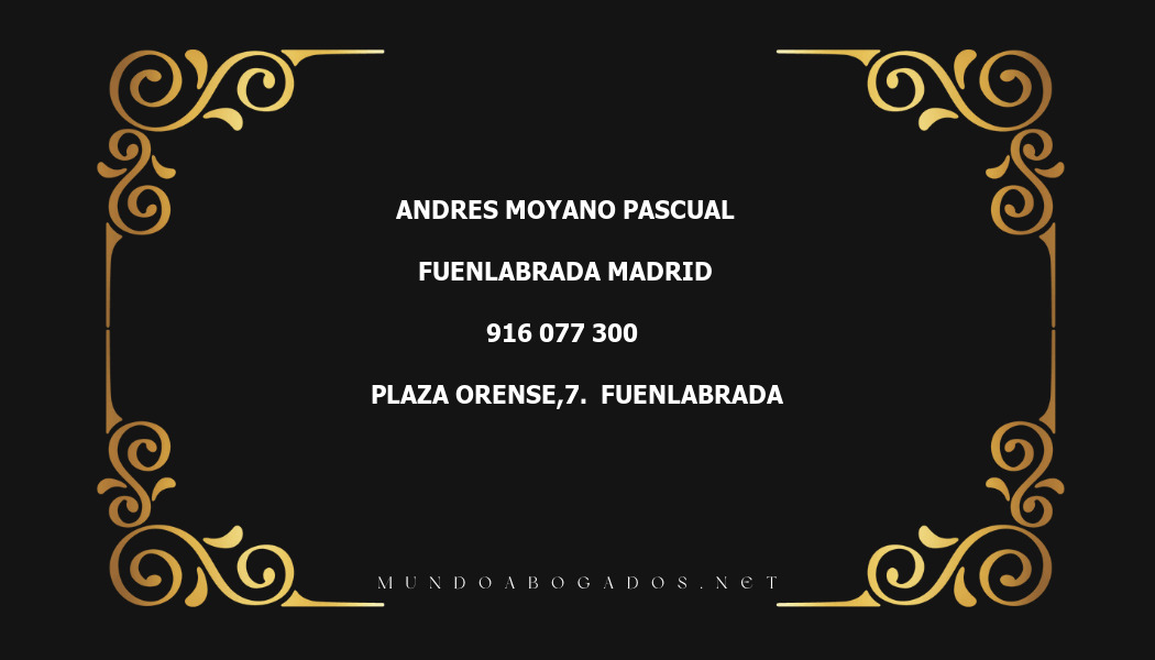 abogado Andres Moyano Pascual en la localidad de Fuenlabrada