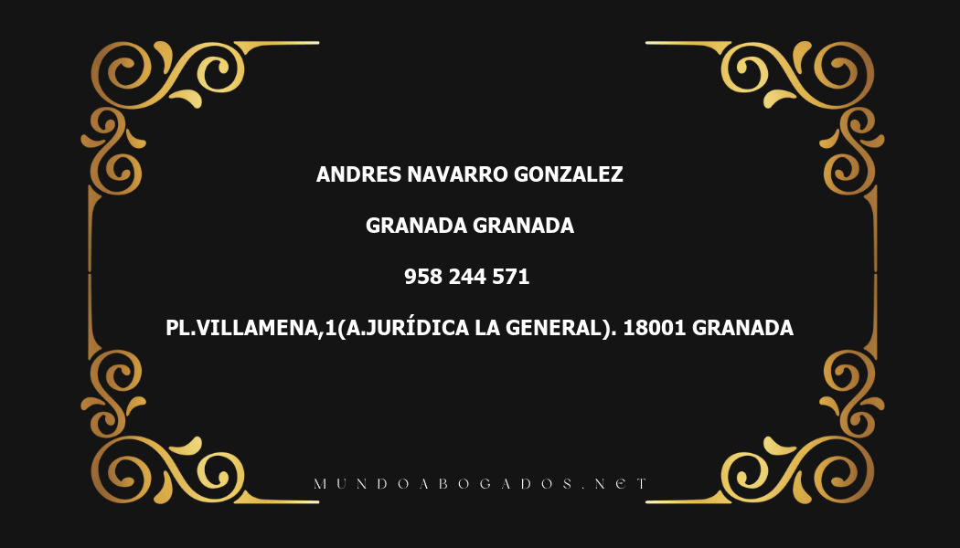 abogado Andres Navarro Gonzalez en la localidad de Granada