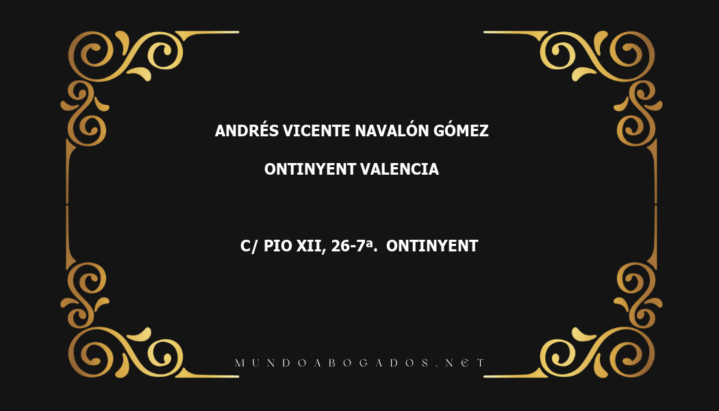 abogado Andrés Vicente Navalón Gómez en la localidad de Ontinyent