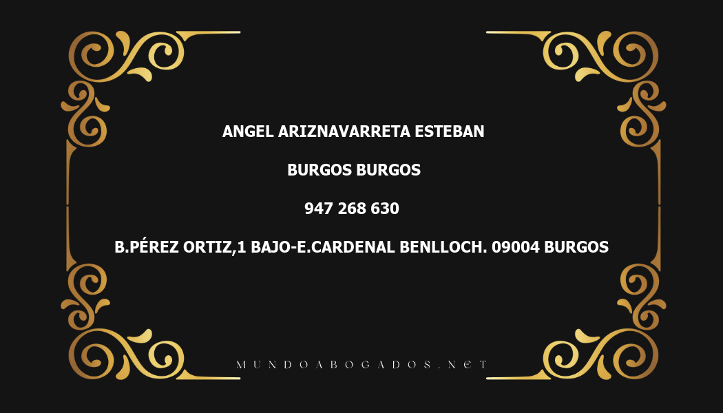 abogado Angel Ariznavarreta Esteban en la localidad de Burgos