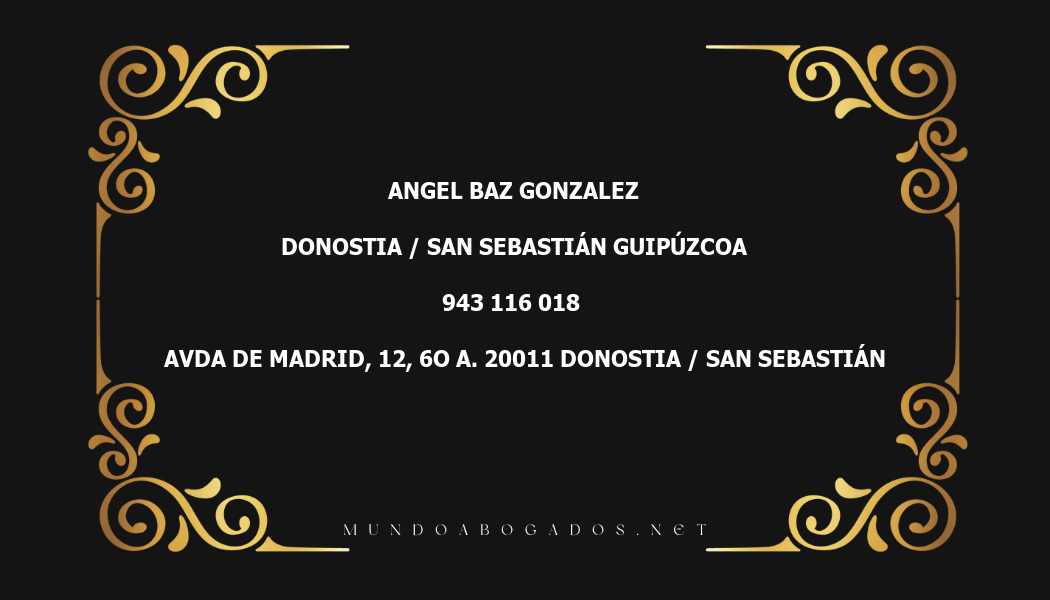 abogado Angel Baz Gonzalez en la localidad de Donostia / San Sebastián