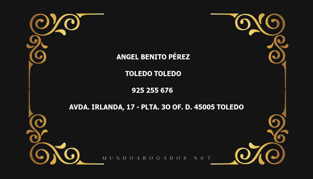 abogado Angel Benito Pérez en la localidad de Toledo