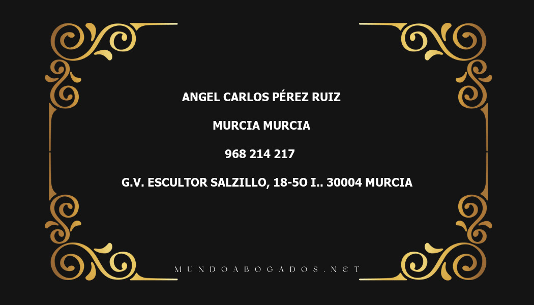 abogado Angel Carlos Pérez Ruiz en la localidad de Murcia