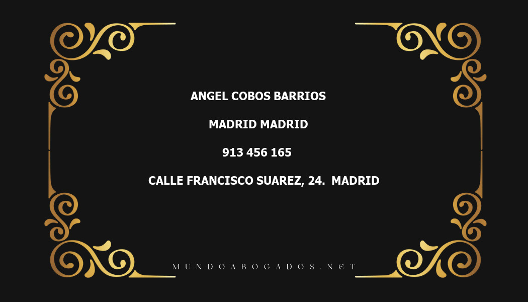 abogado Angel Cobos Barrios en la localidad de Madrid