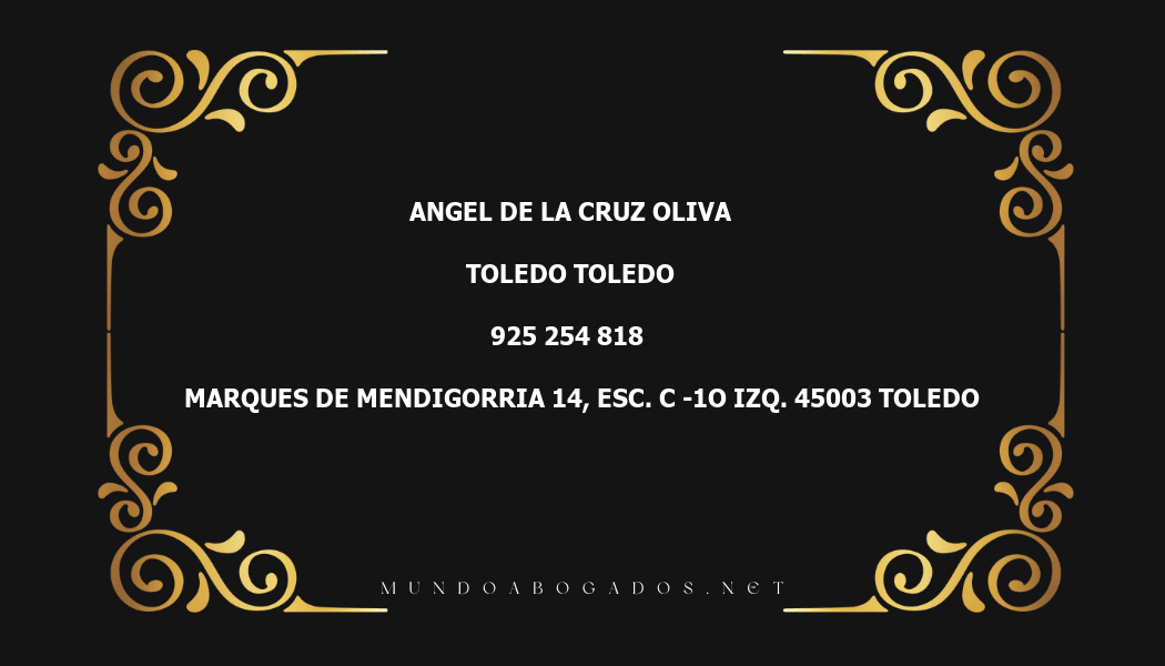 abogado Angel De La Cruz Oliva en la localidad de Toledo