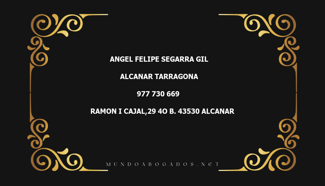 abogado Angel Felipe Segarra Gil en la localidad de Alcanar