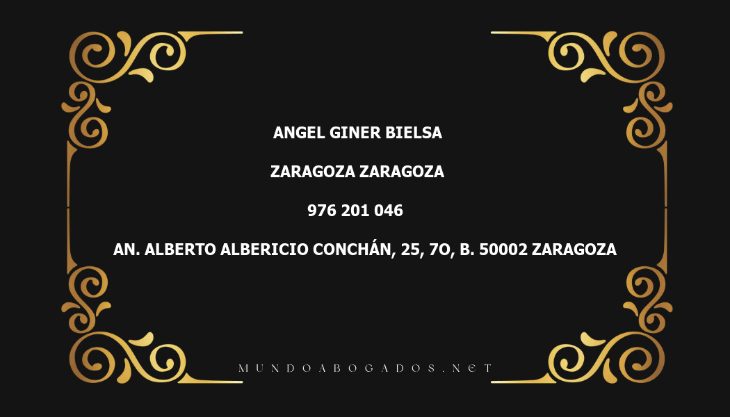 abogado Angel Giner Bielsa en la localidad de Zaragoza