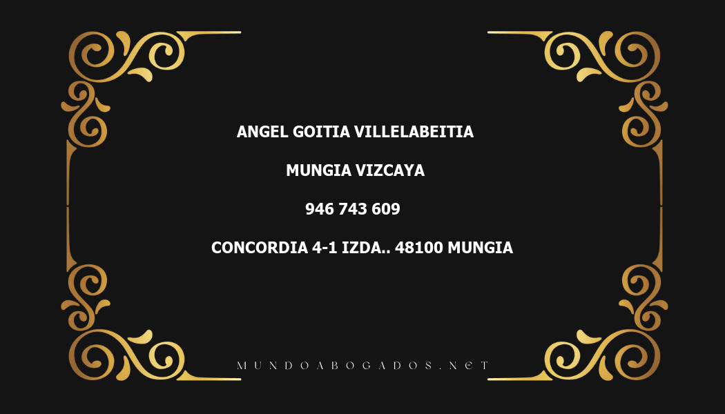 abogado Angel Goitia Villelabeitia en la localidad de Mungia