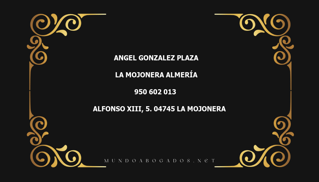 abogado Angel Gonzalez Plaza en la localidad de La Mojonera