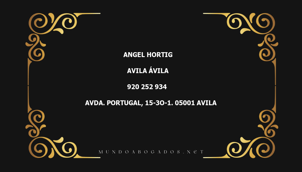 abogado Angel Hortig en la localidad de Avila