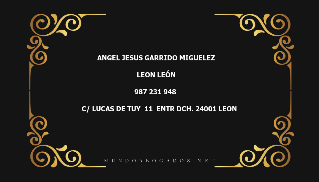 abogado Angel Jesus Garrido Miguelez en la localidad de Leon