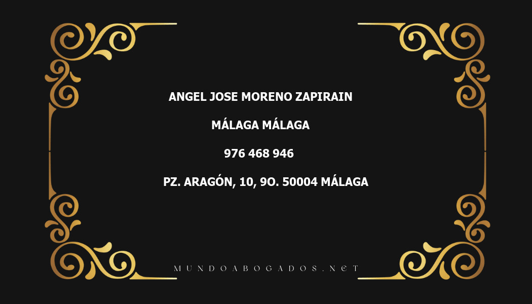 abogado Angel Jose Moreno Zapirain en la localidad de Málaga