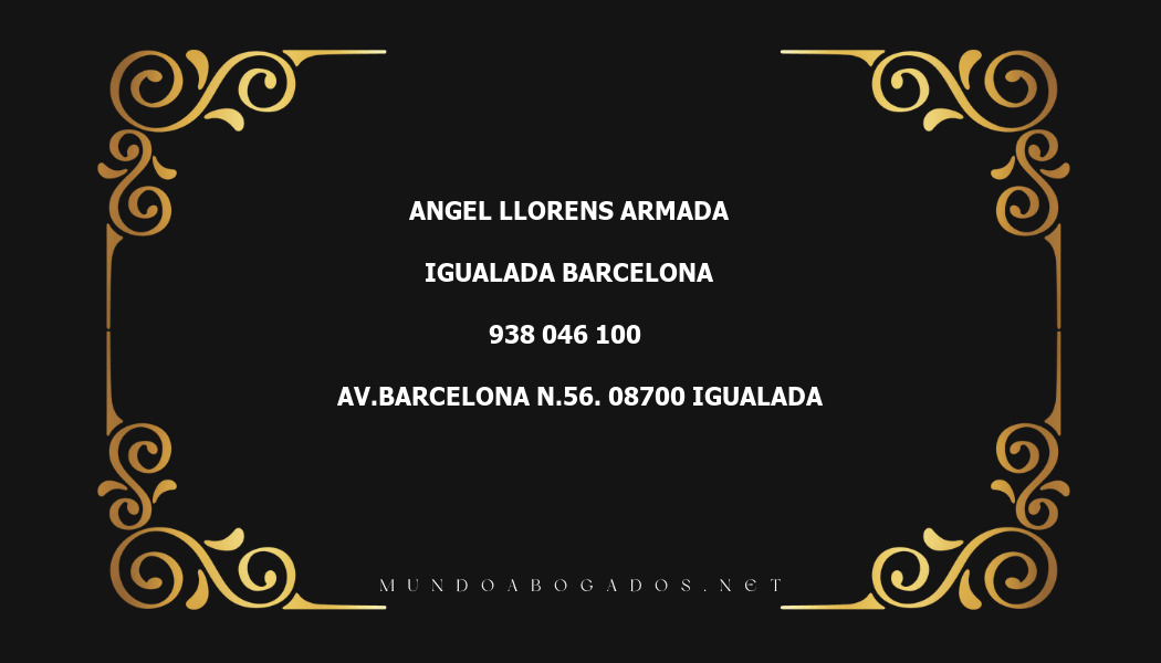 abogado Angel Llorens Armada en la localidad de Igualada