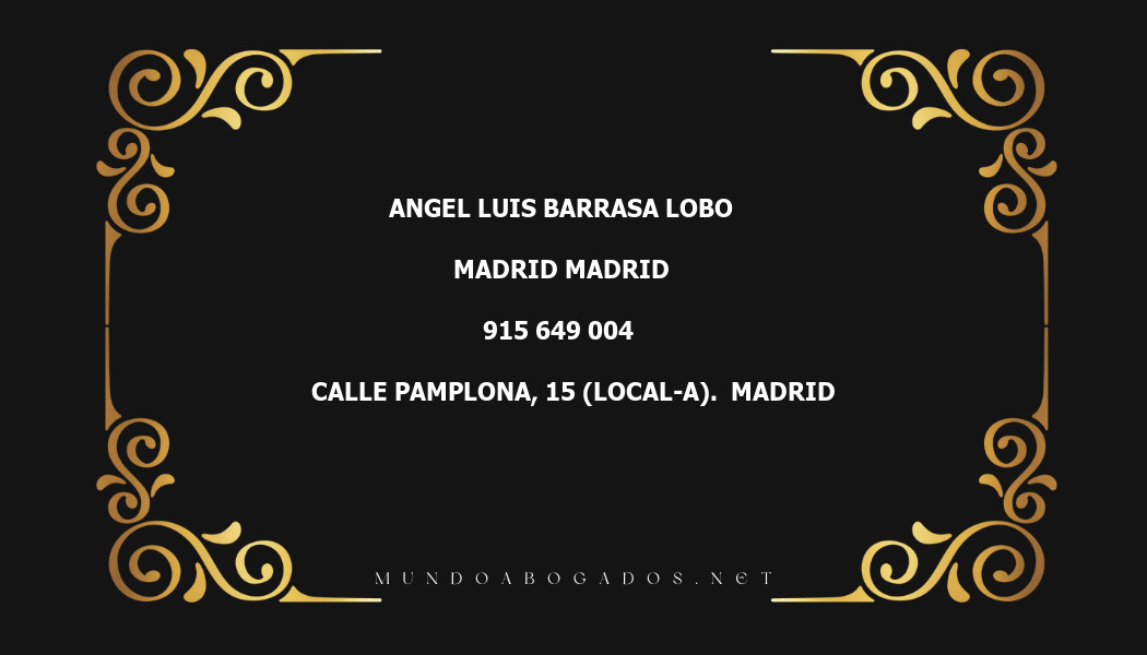 abogado Angel Luis Barrasa Lobo en la localidad de Madrid