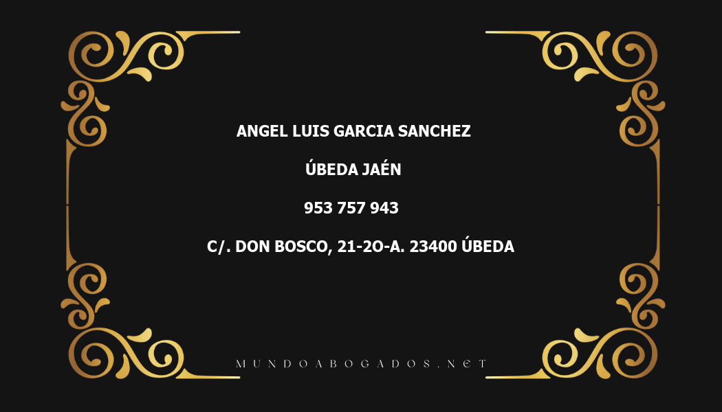 abogado Angel Luis Garcia Sanchez en la localidad de Úbeda